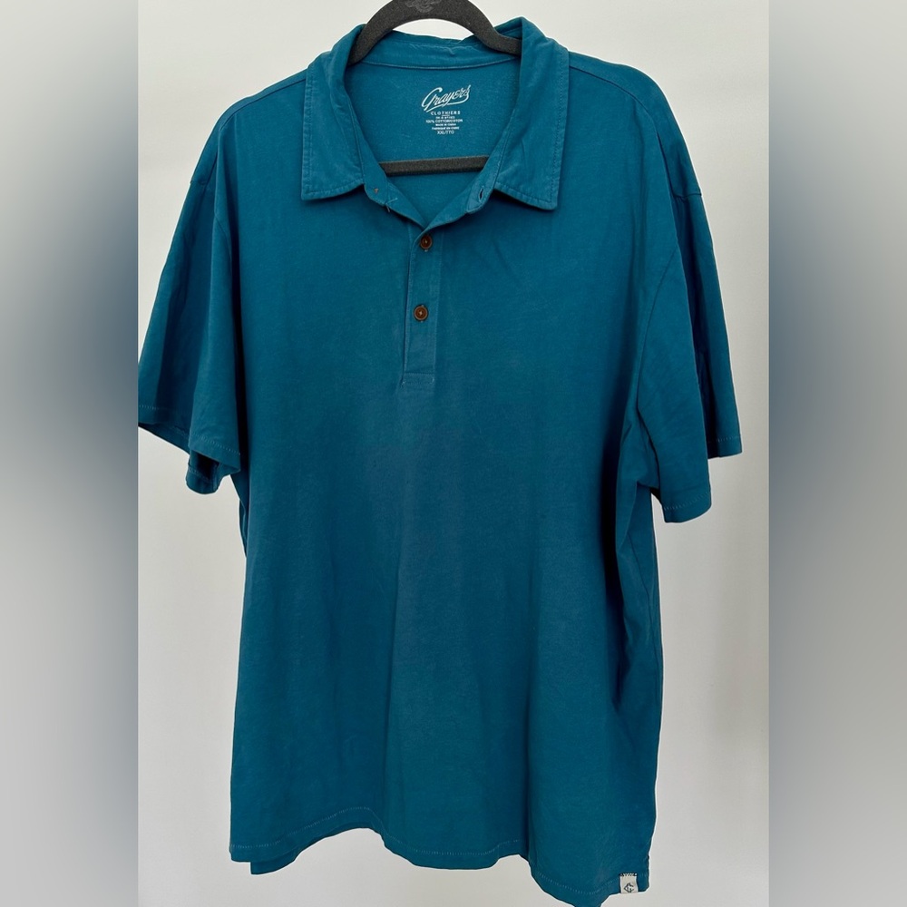 Grayers aqua polo shirt Size XXL.